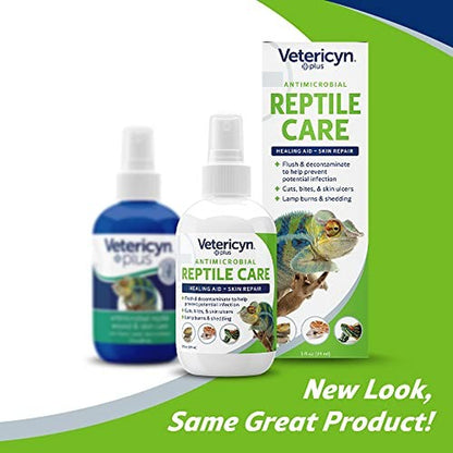 Vetericyn Reptile Wound and Skin Care Plus - Non-Toxic First Aid Spray for Lizards and Reptiles