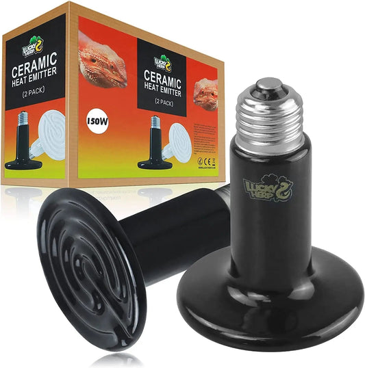 Ceramic Heat Emitter Bulbs for Reptiles, 2-Pack