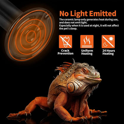Ceramic Heat Emitter Bulbs for Reptiles, 2-Pack