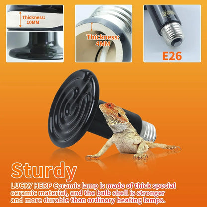 Ceramic Heat Emitter Bulbs for Reptiles, 2-Pack